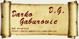 Darko Gaburović vizit kartica